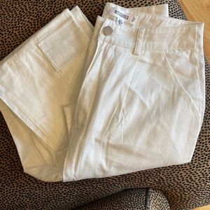 white Missguided high waisted straight leg pants